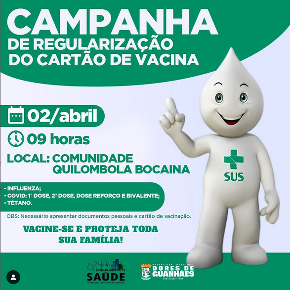 Campanha de Regularização de CARTÃO DE VACINA na Comunidade Quilombola Bocaina