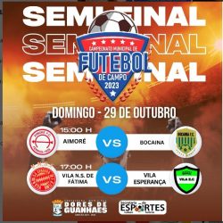 🏆 O Campeonato Municipal de Futebol de Campo 2023 está chegando ao fim em Dores de Guanhães e você não pode perder os jogos emocionantes da semifinal neste domingo! ⚽