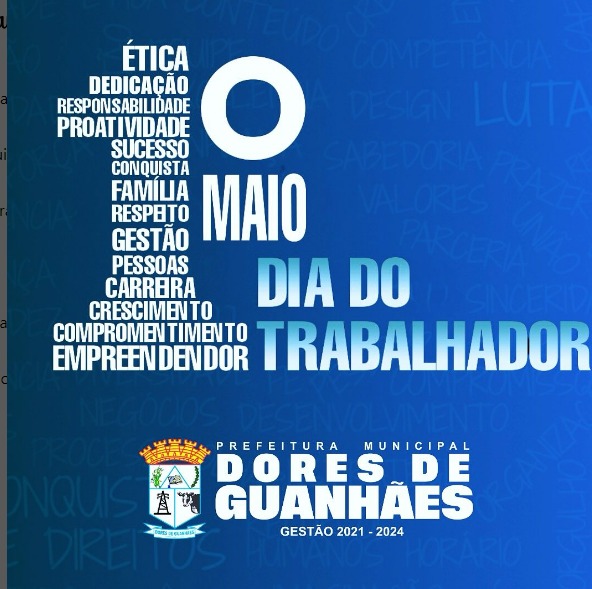 Hoje celebramos cada trabalhador que com dedicação contribui para a construção de um mundo melhor. Feliz dia do Trabalhador!