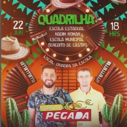 🎉 Vem aí mais uma festa junina super esperada! A Quadrilha da Escola Estadual Nadim Noman e Escola Municipal Benedito de Castro, será dia 22/06 às 18h.