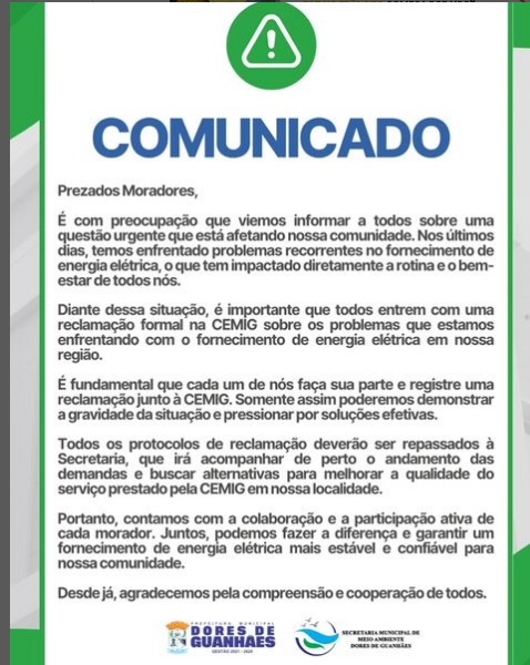 Contamos com a colaboração e participação ativa de cada morador.