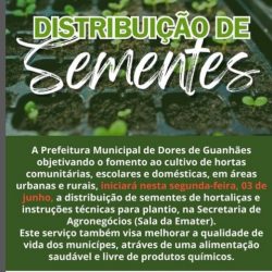 Distribuição de sementes de hortaliças e instruções técnicas para plantio